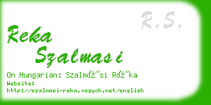 reka szalmasi business card